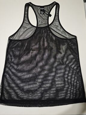 NWT Victoria's Secret Sport Black Sheer Racerback Mesh Tank Size XS